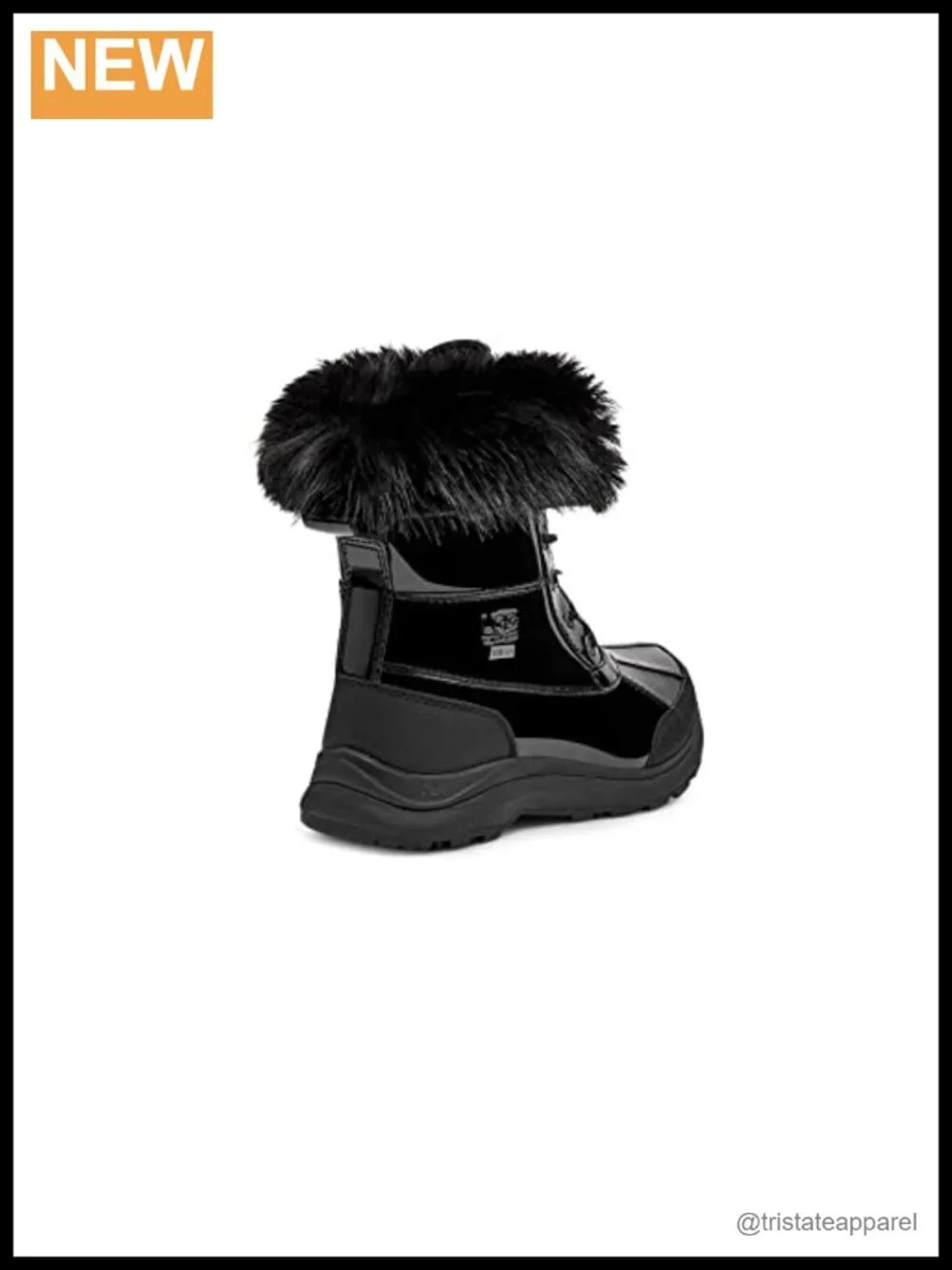 Waterproof Leather Winter Snow Boots, Calf High Lace Up, Faux Fur Trim, 200g